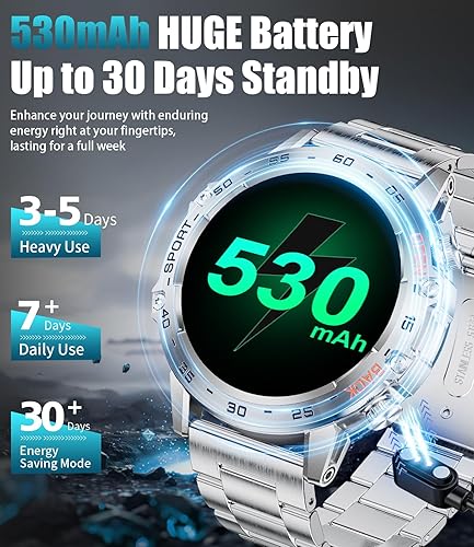 Miniatura 6 de SUNKTA Military Smart Watch for Men(Answer/Dial Calls),1.43'' AMOLED/100 Sports Modes, 5ATM Waterproof Fitness Watch with Heart Rate/SpO2/pedometer
