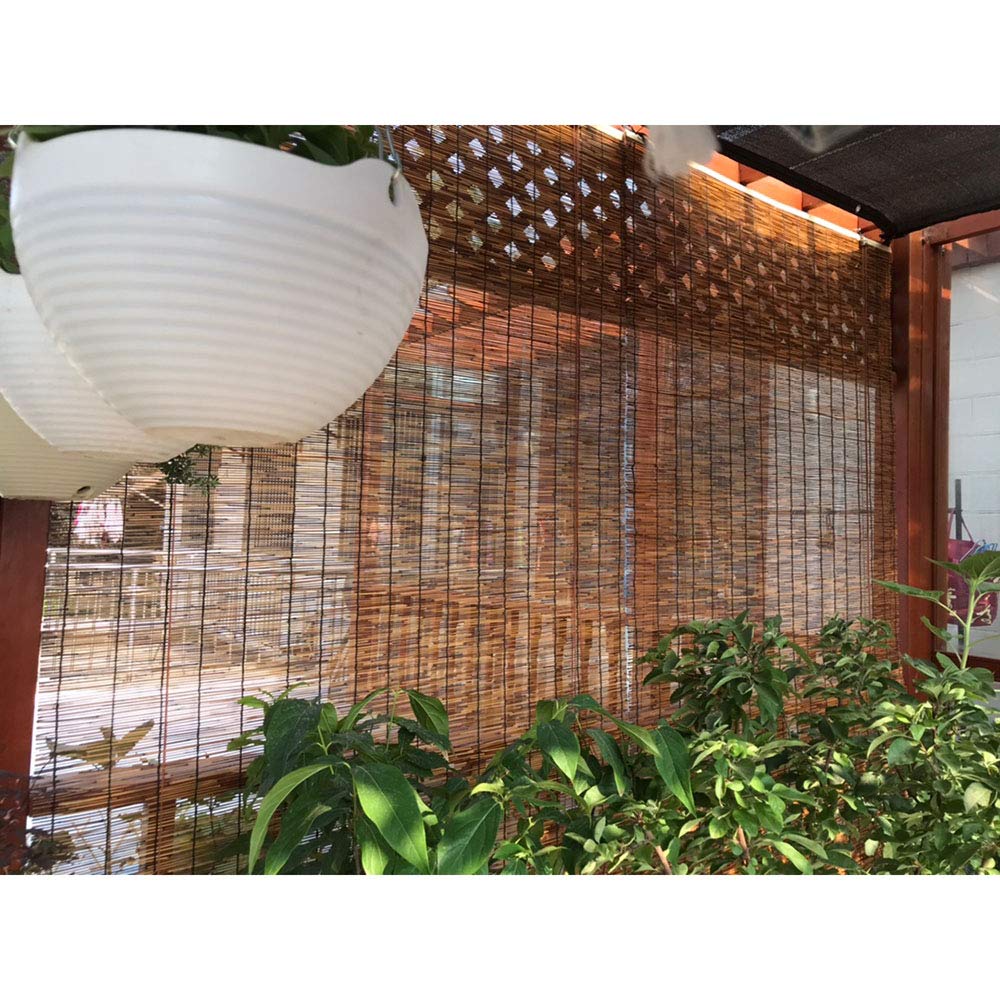 Tenda a bastoncino naturale, in bambù, per finestre, interni/esterni, antipolvere, parasole, isolamento termico, facile da installare, 64 x 180 cm