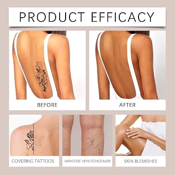 Leg Makeup Waterproof No Transfer, 100ml Waterproof Leg Makeup for Veins & Scars, Full Coverage Body Concealer for Mature Skin, Long Lasting & Smoo, Naturally Blends Skin, #03