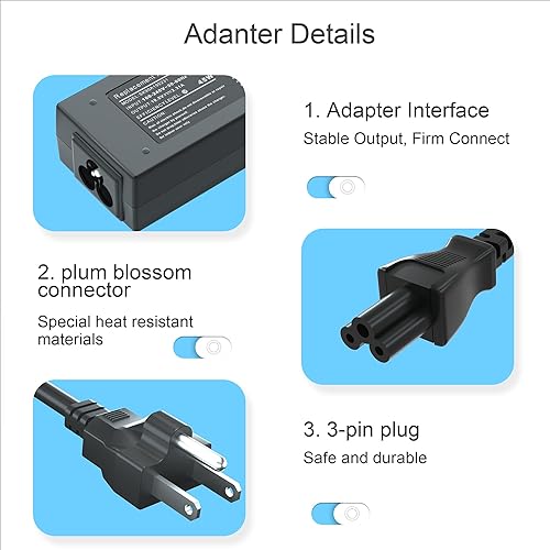 Miniatura 6 de Adaptador de CA de 19V 2.37A 45W Cargador para portátil compatible con Acer Aspire 5 A515-44 A515-46 A515-54 A515-54G A515-55 A515-56 A517-52,