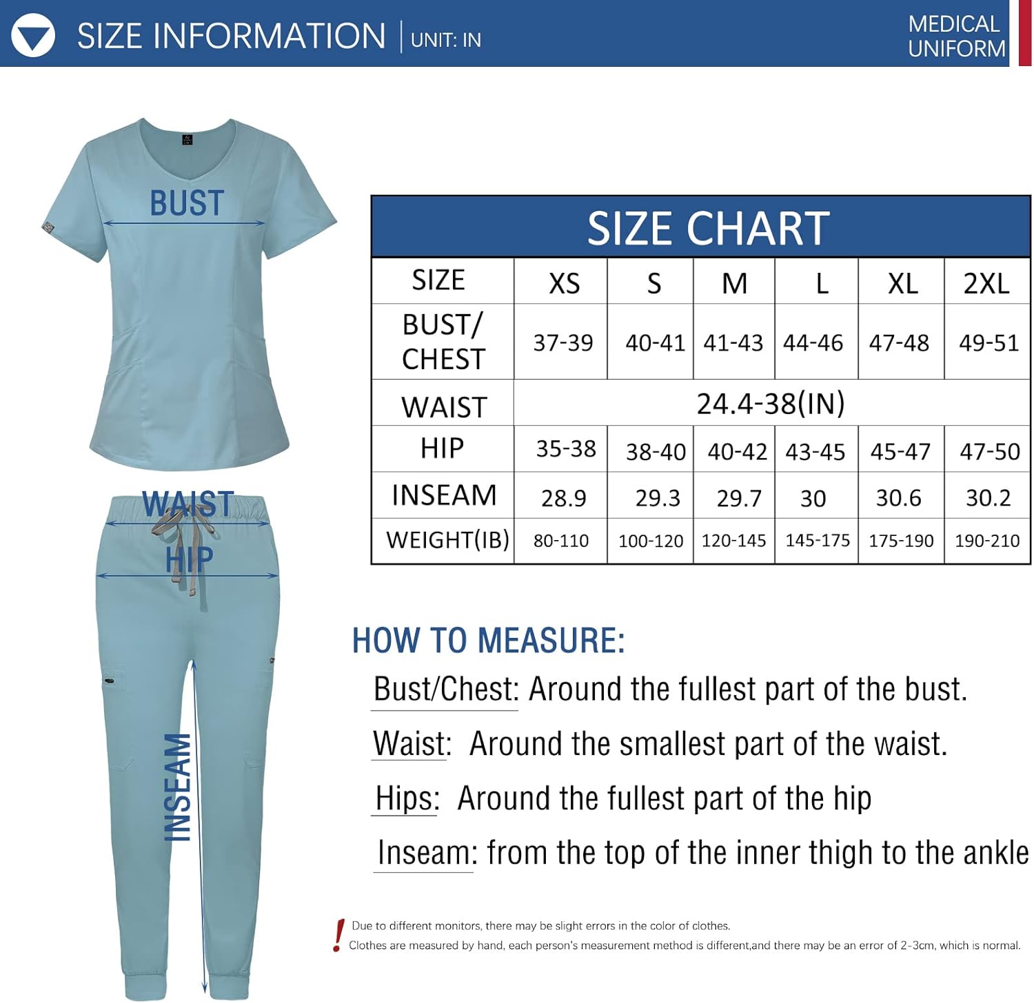 Miniatura 6 de VIAOLI Uniformes Médicos Enfermera Mujer Médico Enfermería Hospital Conjunto Top &Jogger Pantalones Clínica Liquidación Ropa de Trabajo