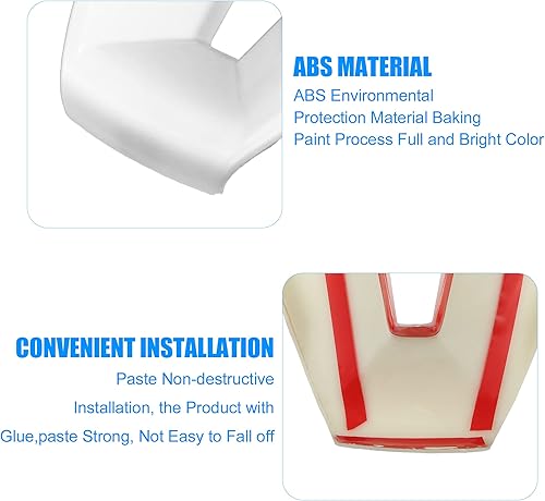 Miniatura 3 de X AUTOHAUX Fundas blancas para volante para Chevrolet Cruze 2010 2011 2012 2013 2014 2015 ABS plástico Trim pegatinas de repuesto decoración