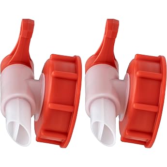 Isolatech Sabeu Fluxx 2 Pieces AH 23/61 HF Outlet Tap for 20 L and 30 L Canister with DIN 61 Thread Outside 60.5 mm Food Safe Pouring Tap Spout 23 mm for Transferring Filling Dosing without Glucking