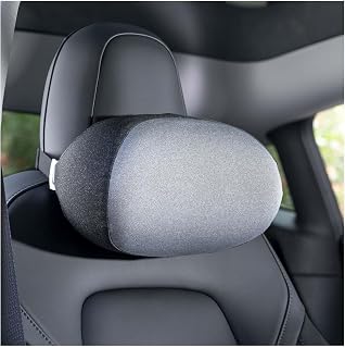 Car Seat Support Pillow Memory Foam Ergonomic - Gray Neck Cushion for Car, Office Chair & Home - Headrest for Pain Relief & Posture Correction