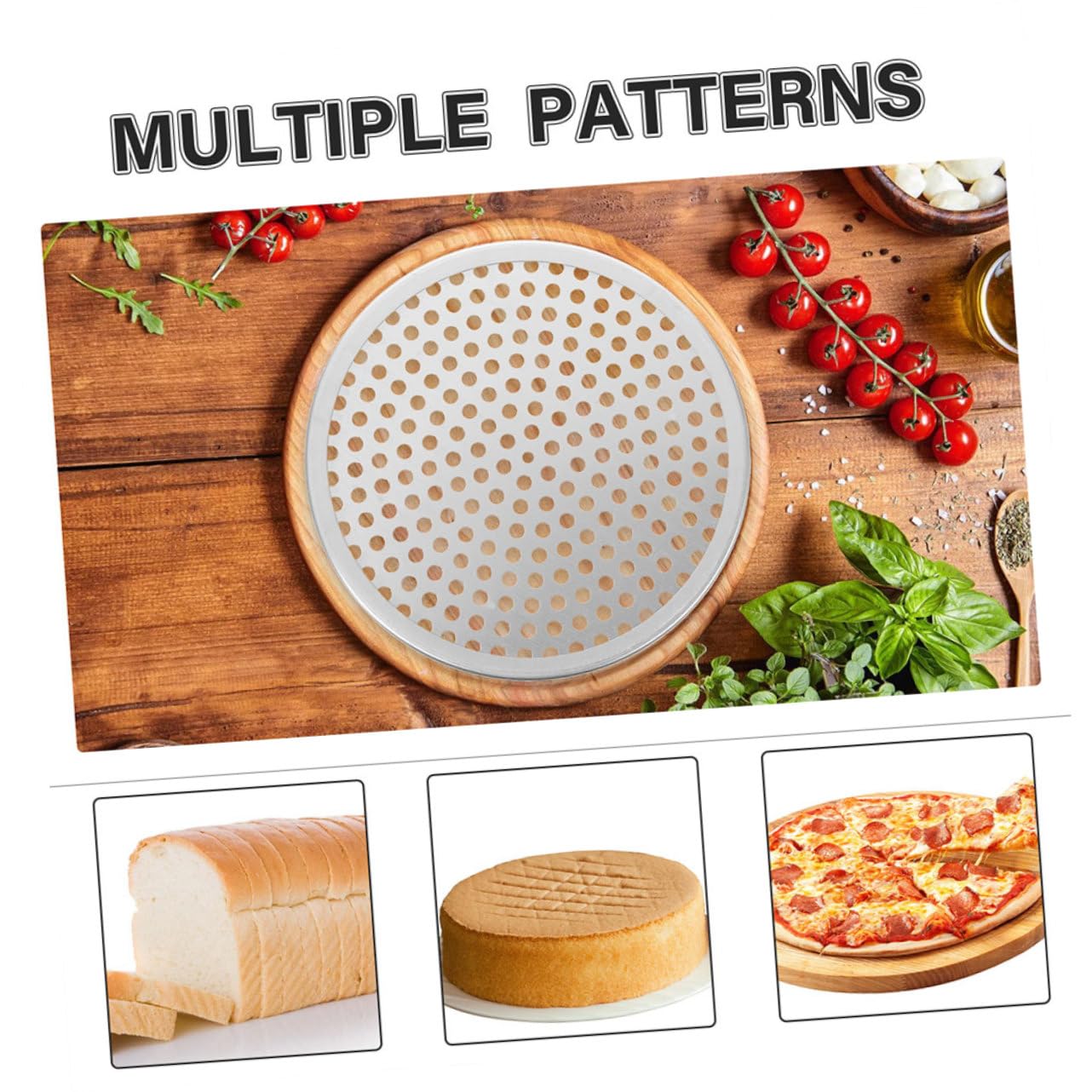 Runde Haushaltspizzapfanne aus Aluminiumlegierung mit Glatter Beschichtung und Perforiertem Design nicht Verformbar zum Backen von Knuspriger Pizza