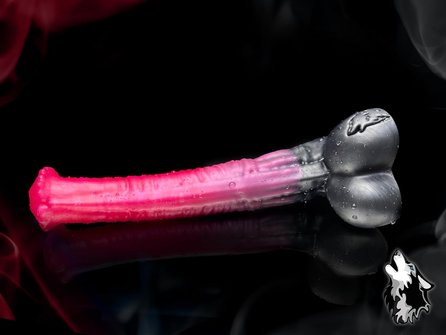 FlirtyDawg Fantasy Horse Mustang Pegasus Monster Adult Anal Sex Toys Platinum Silicone Dildo Unicorn Amur Colorful - Handmade USA (Pink Spots & Brown, 10 inch)