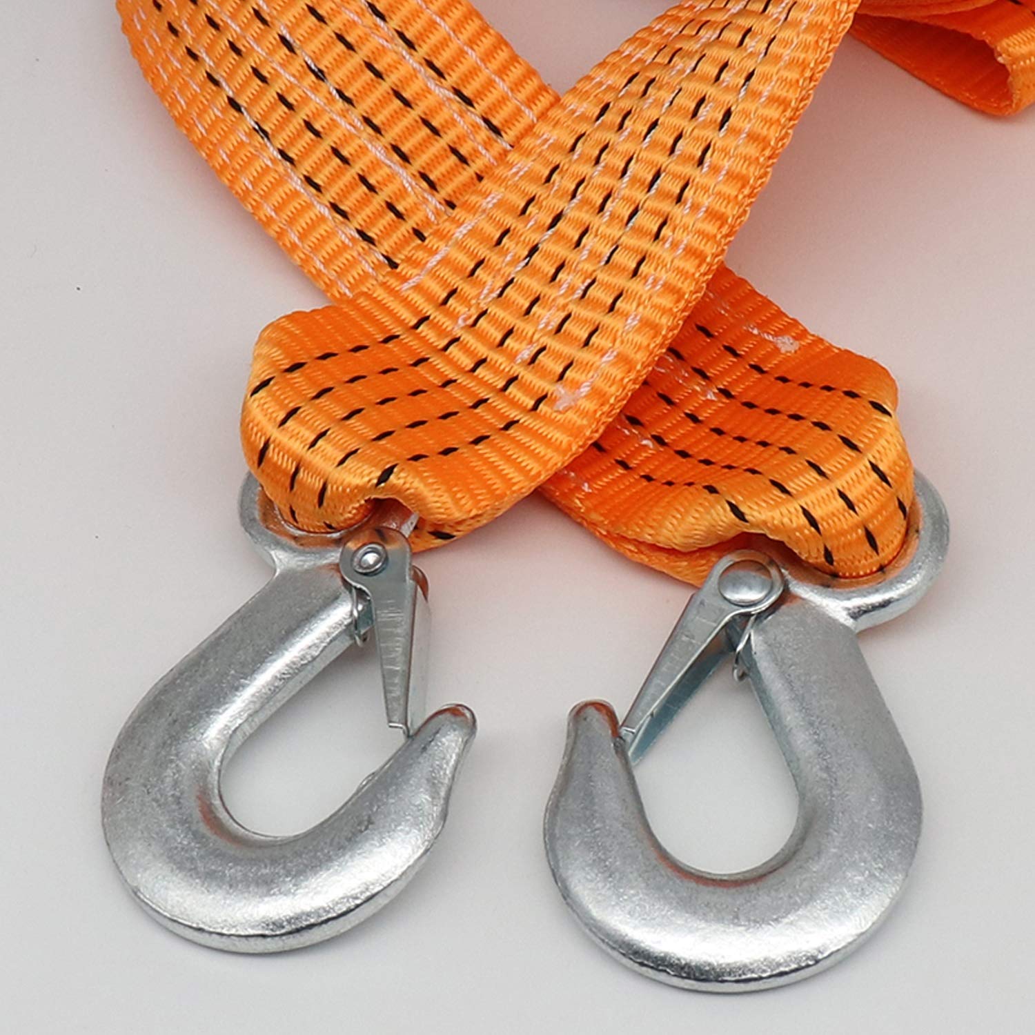 Cuerda de remolque resistente, correa de remolque de nailon con 2 ganchos de seguridad para coche/SUV/vehículo agrícola, correa de cabrestante de cable de remolque de recuperación de carretera