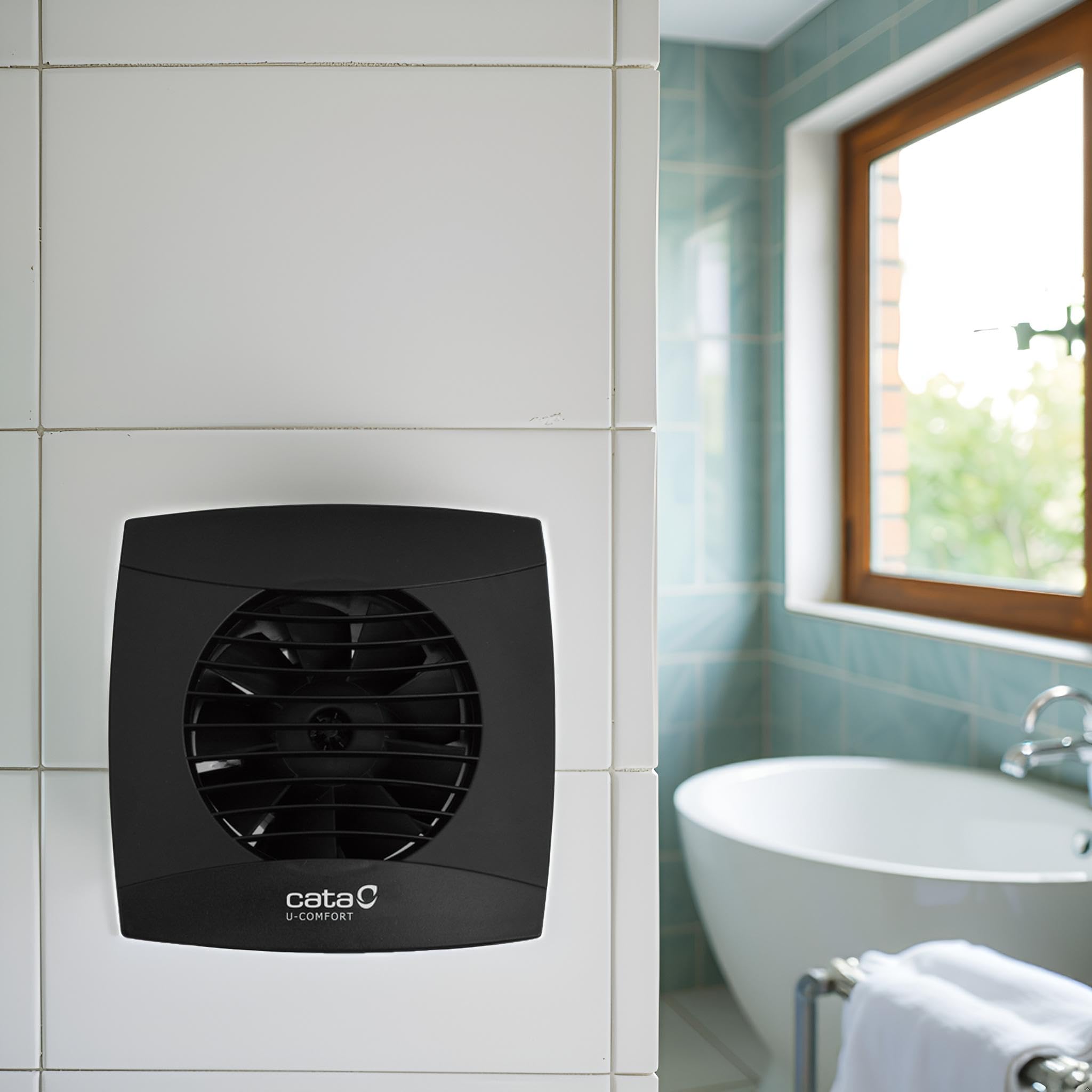 Cata UC-10 Timer Extractor de Baño, Negro