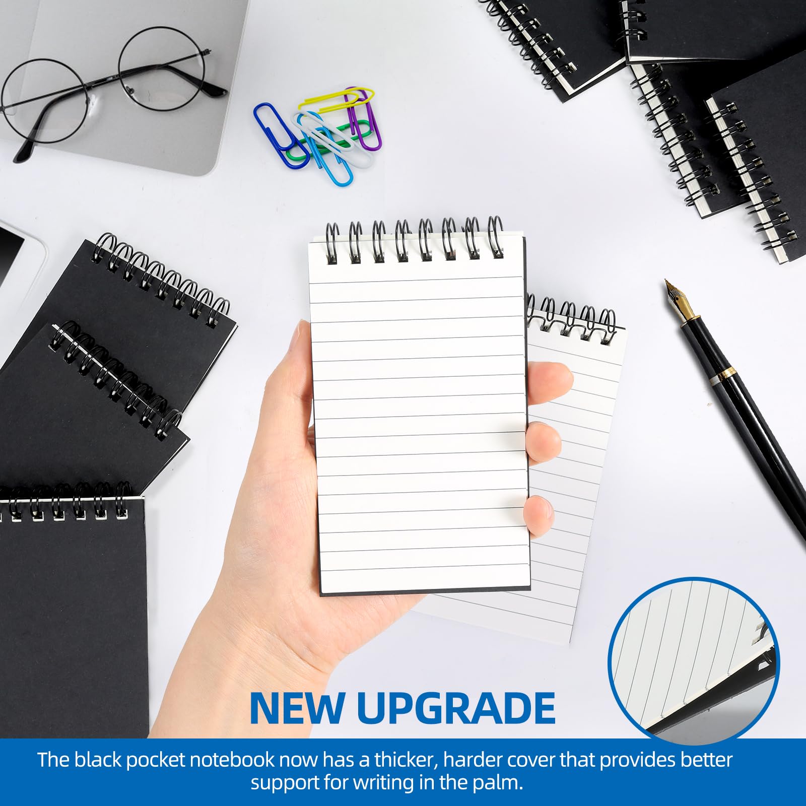 Paquete de 8 cuadernos de bolsillo en espiral de 3 x 5 pulgadas, bloc de