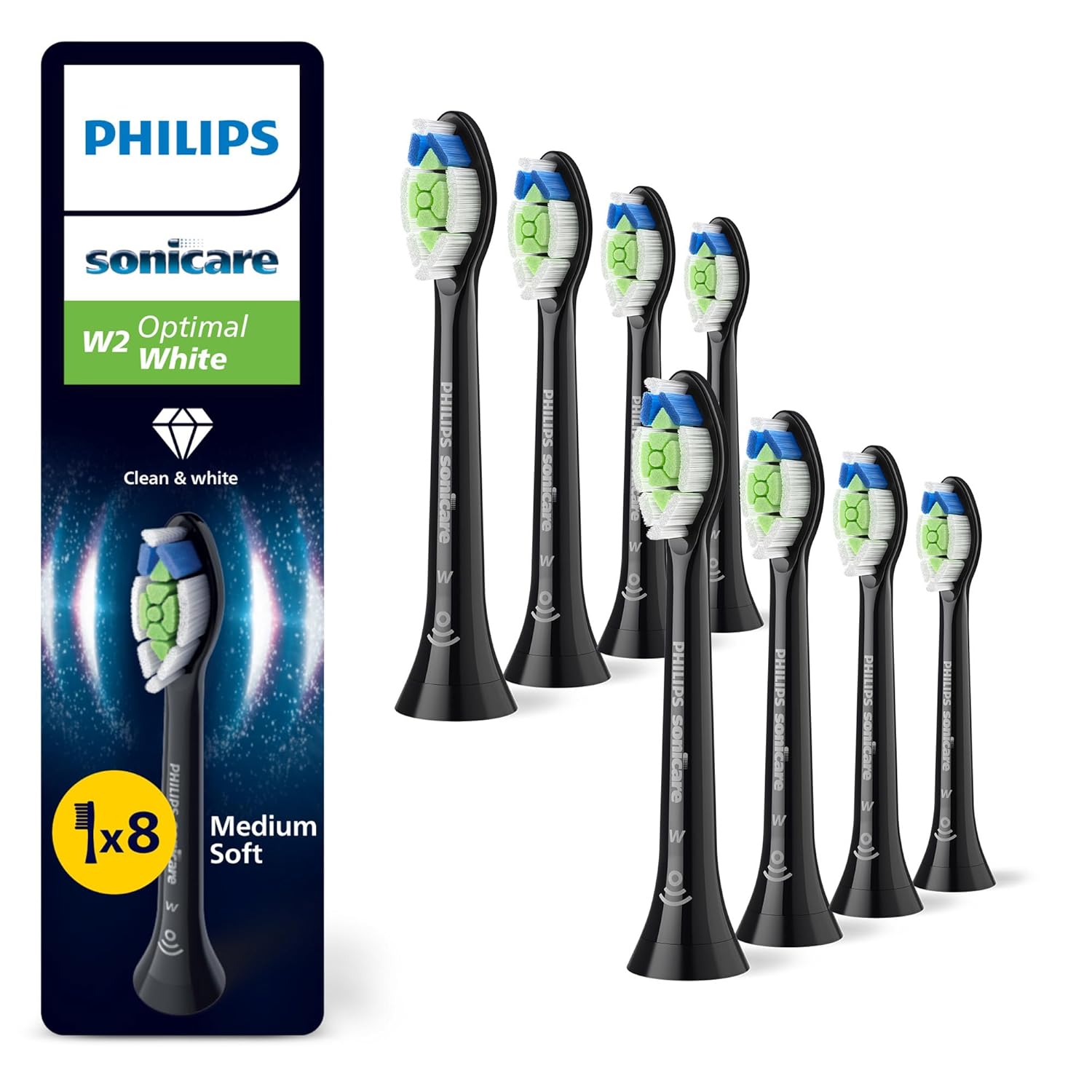 Philips Sonicare HX6068/88 Original Ersatzbürstenköpfe (8er-Pack) – Effektive Plaque-Entfernung & Aufhellung, kompatibel mit allen Sonicare Handstücken Philips Sonicare HX6068/88 Original Ersatzbürstenköpfe (8er-Pack) – Effektive Plaque-Entfernung & Aufhellung, kompatibel mit allen Sonicare Handstücken