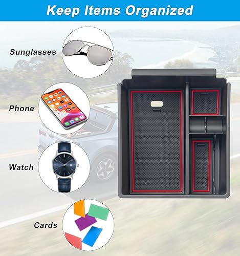 Miniatura 3 de PIMCAR Bandeja organizadora de consola central para Hyundai Tucson Limited e Hybrid SEL 2022-2024, inserto de almacenamiento de reposabrazos de