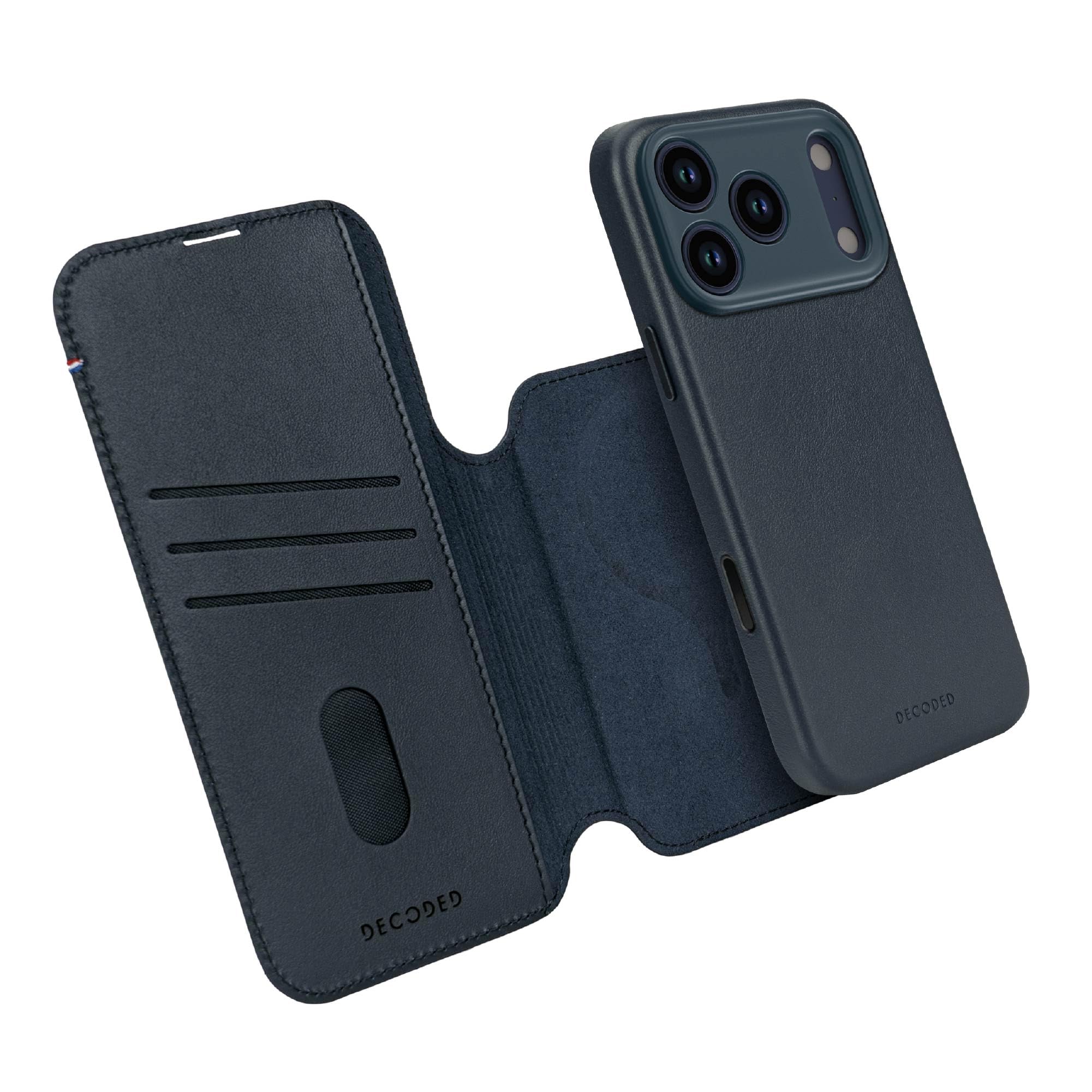 iphone17pro　max DECODED フリップケース 手帳　黒　革 Leather Detachable Wallet Case iPhone 17 Pro Max - Black - DECODED