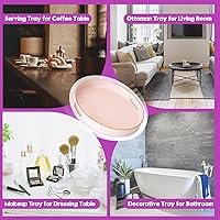 Vista 47 de Gifturbo Bandeja negra para servir, bandejas decorativas de mármol con asas, bandeja de mesa auxiliar, bandejas de plástico rectangulares otomanas