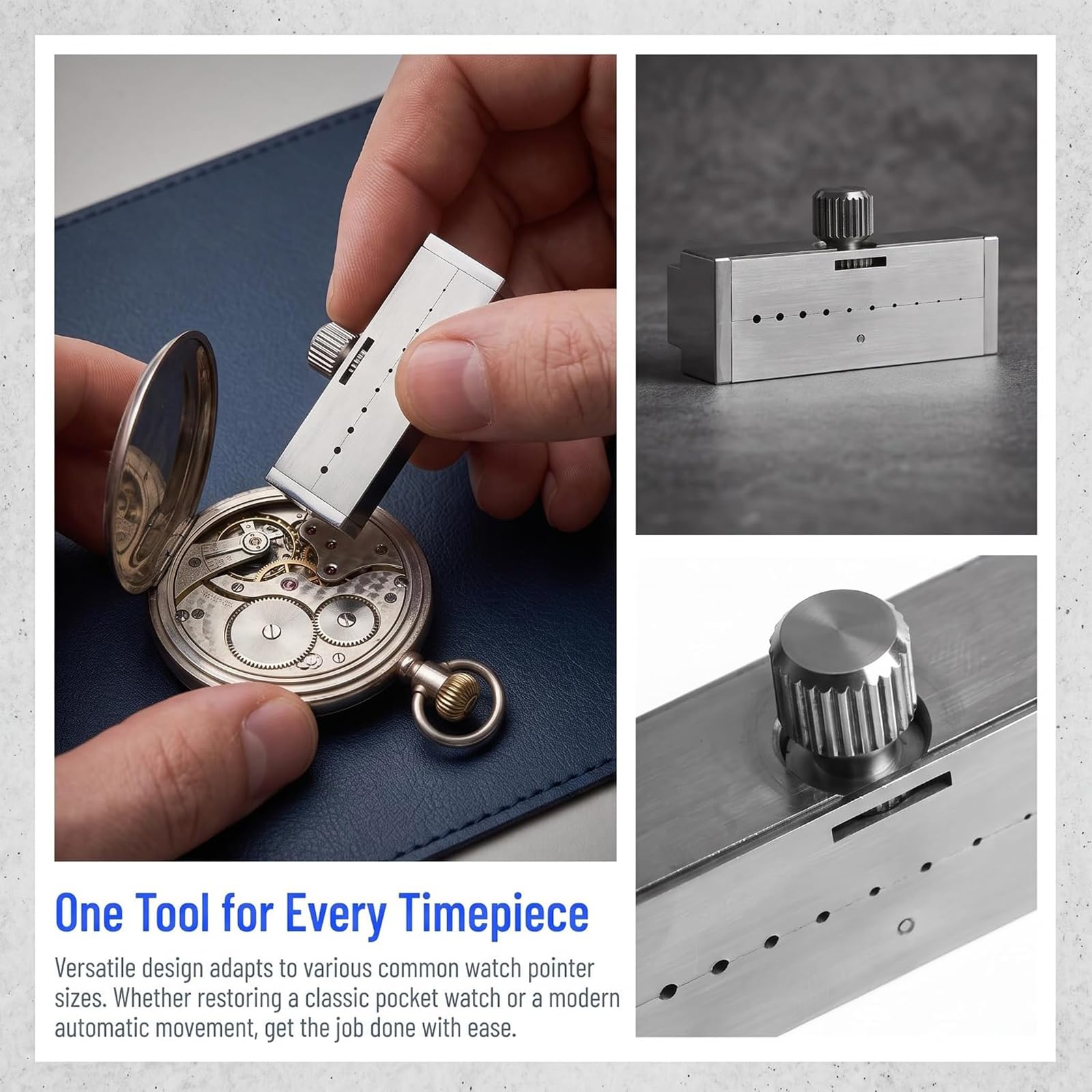 Abrazadera para Sujetar Las Manecillas del Reloj, Herramienta para Retractor De La Rueda De Minutos del Reloj, Marcas De Medición De Metal De 0,4 A 1,5 Mm, para Reparación Y Ajuste Precisos
