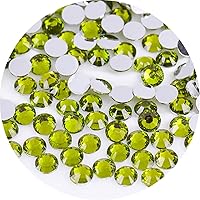 Vista 14 de 4500 diamantes de imitación SS6 de 0.079 in con parte trasera plana para uñas, manualidades, gemas redondas con purpurina y cristales para bricolaje
