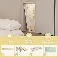 Vista 4 de Tapete plegable para bebé, tapete de juego de espuma extra grande, reversible, impermeable, portátil, de doble cara, para niños pequeños, uso
