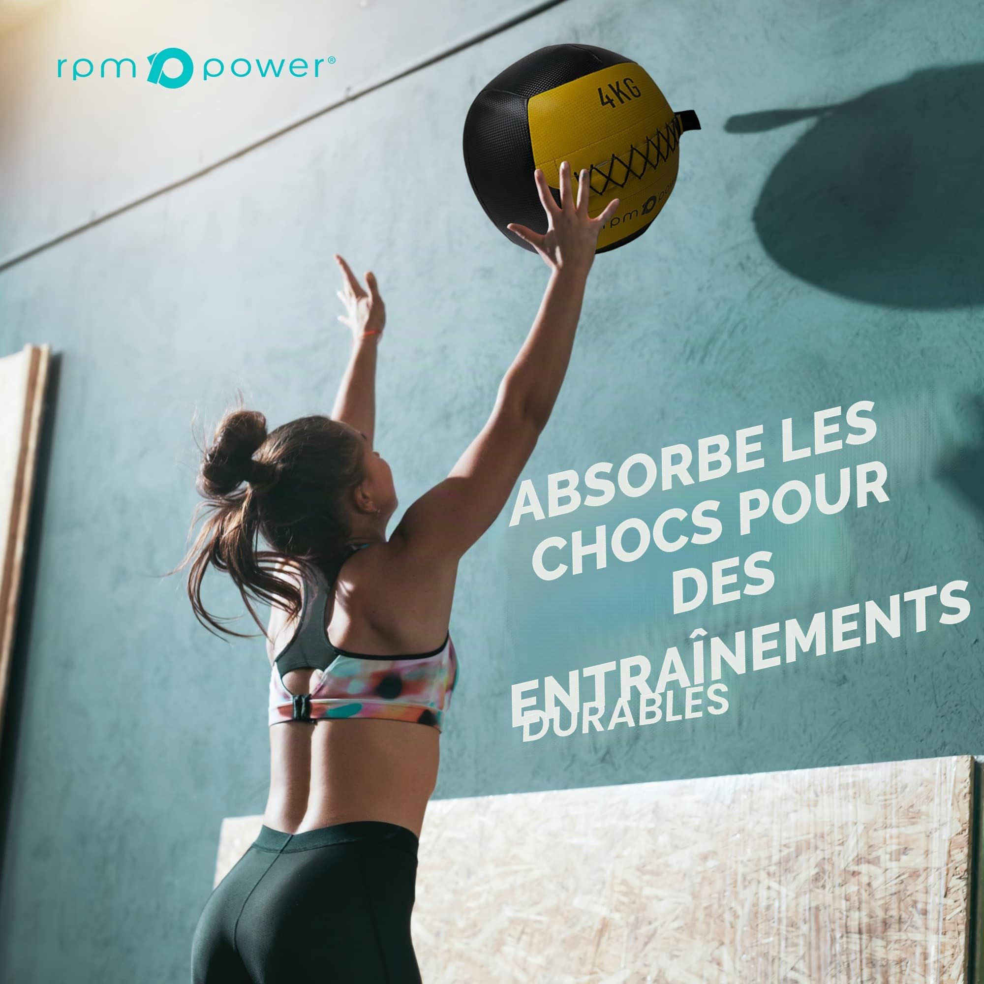 RPM Power Wall Ball – Médecine ball souple / médecine ball mural pour entraînement complet du corps et exercices de force (2 kg – 10 kg)