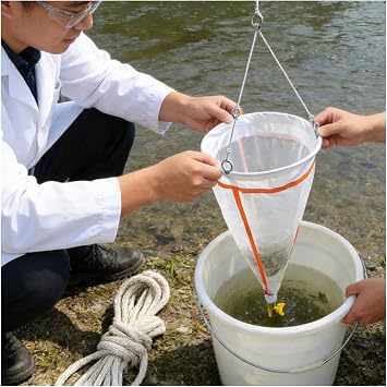 ERRULAN Research Grade Plankton Net, 20/25/40/50 Micron Plankton Collection Net, Outdoor Plankton Sampling Net for Collecting Phytoplankton, Protozoa and Rotifers40 Micron