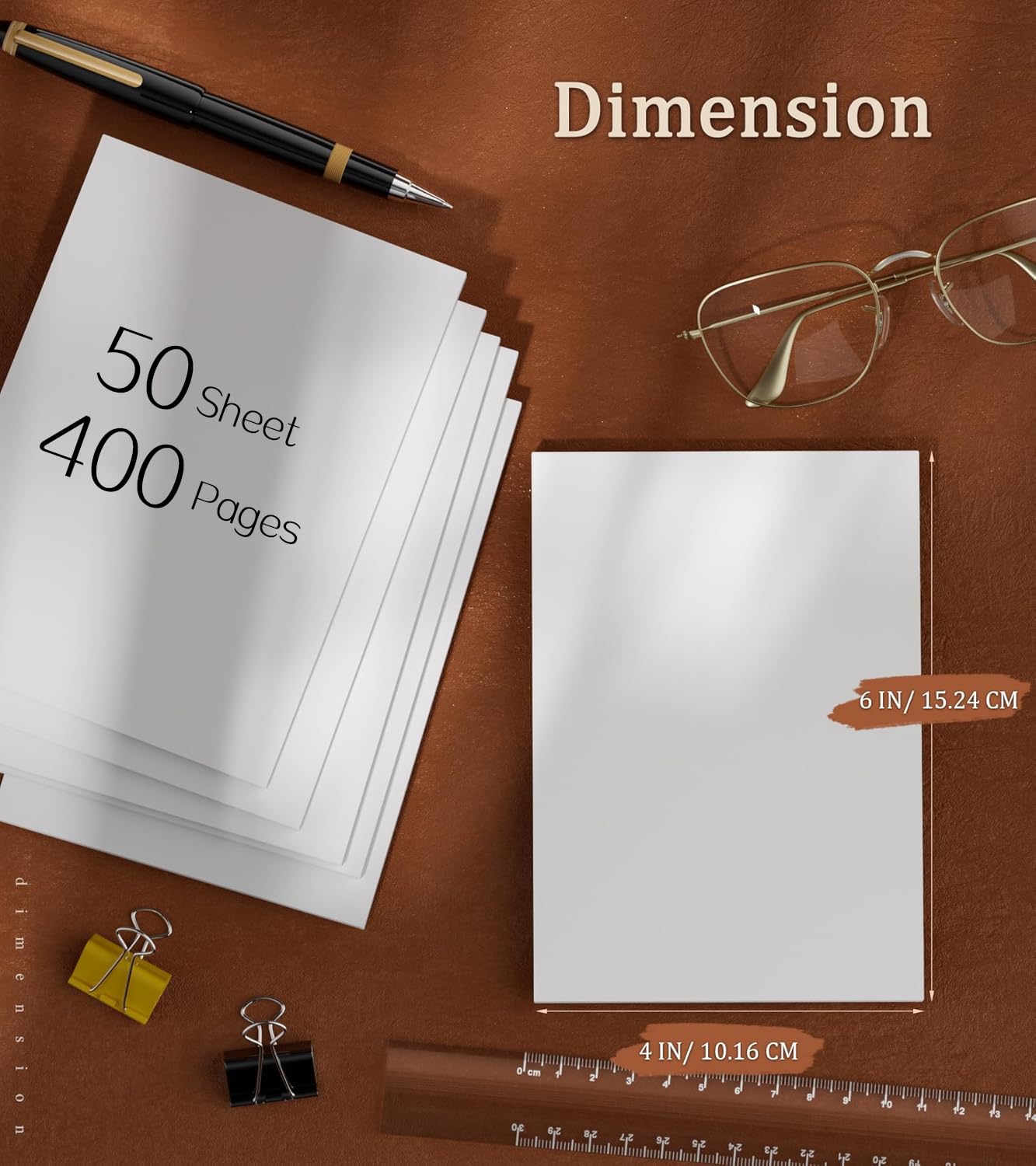 Roneky Notepads A6 Note Pads, 8Pads Small Server Note Pads, 50 Sheets per A6 Pocket Notepad, Small Writing Pads White Paper - Image 2