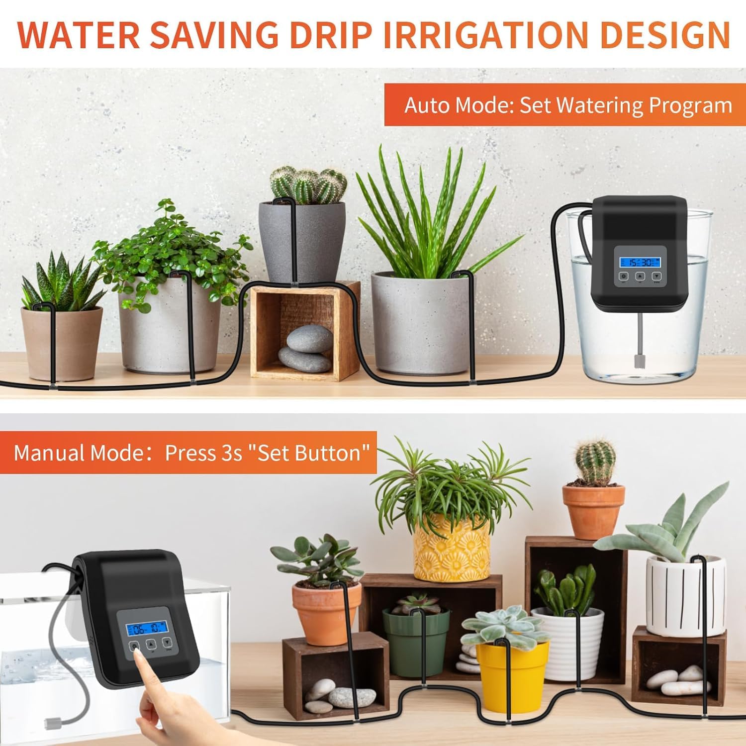 Irrigatore Automatico per Vasi, DIY Irrigazione Automatica Vasi per Piante da Interno e Balcone, Irrigazione a Goccia per 15 Piante, Programmabile Irrigatore Piante in Vaso