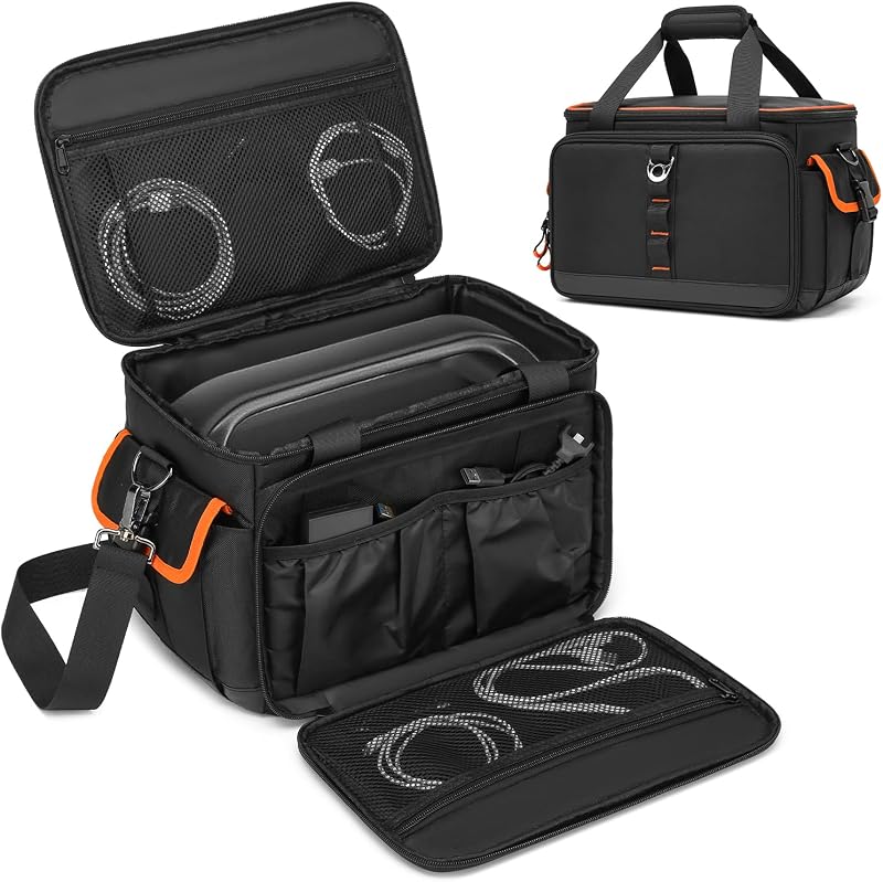 Travel Carrying Case Compatible with Jackery Explorer 300/240/160 | Solar Generator Bag for Jackery & Accessories, Portable Power Station Case with Waterproof Bottom, Shoulder Strap & Pockets
