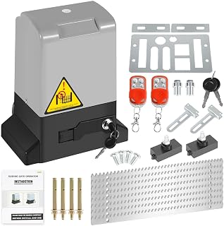 𝗝𝗮𝘆𝘀𝗲𝘂𝘄 Schiebetorantrieb 750W bis 1600 kg, elektrischer Torantrieb Set mit Fernbedienungen, automatische Schließfunktion, wasserdichter Schiebetoröffner für Einfahrtstor, Hoftor, Gartentor