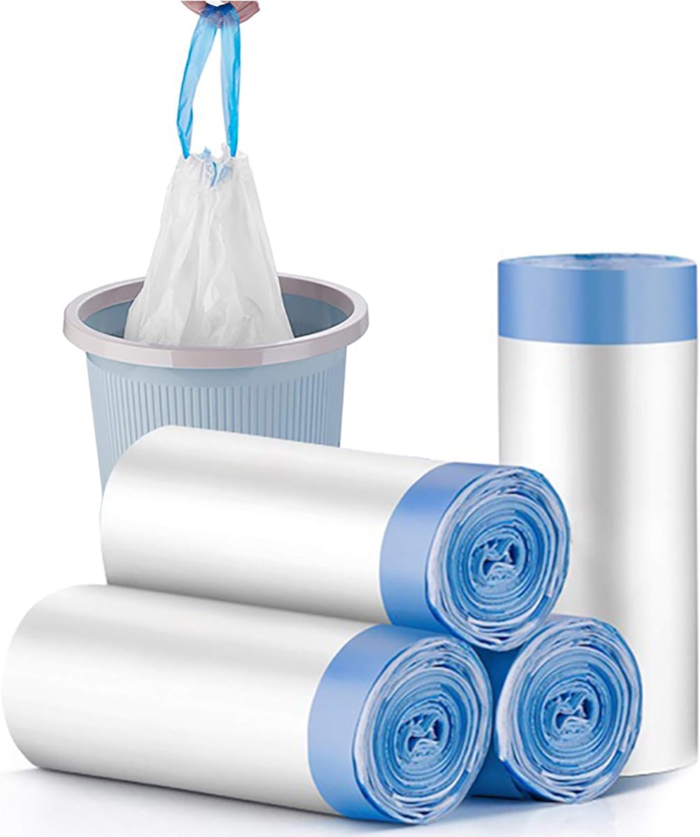 Charmount 4 Gallon Trash Bags - Drawstring small trash Bags for Bathroom, Kitchen, Bedroom, Office, 60 Count (Upgraded - Easy to Separate)…