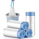 Charmount 4 Gallon Trash Bags - Drawstring small trash Bags for Bathroom, Kitchen, Bedroom, Office, 60 Count (Upgraded - Easy to Separate)