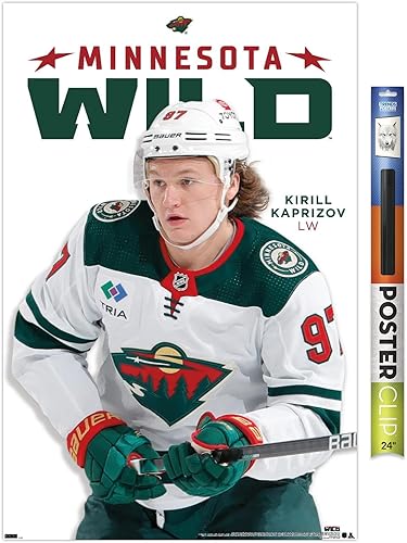 Miniatura 12 de Trends International NHL Minnesota Wild - Póster de pared Kirill Kaprizov Feature Series 23, 22.4 pulgadas de largo x 14.7 W, versión premium sin