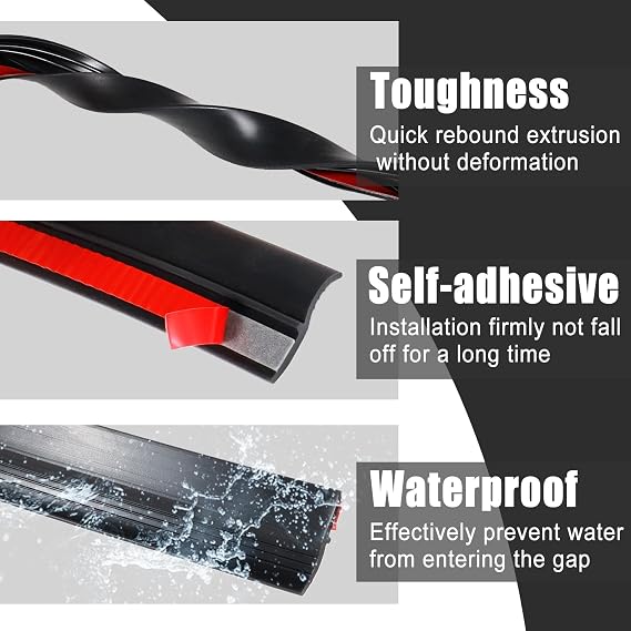 AUTOXBERT 1.5M Car Trunk Seal Strip S Shape Weather Strip Edge Trim Sealing Waterproof for SUV MPV Hatchback