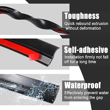 AUTOXBERT 1.5M Car Trunk Seal Strip S Shape Weather Strip Edge Trim Sealing Waterproof for SUV MPV Hatchback