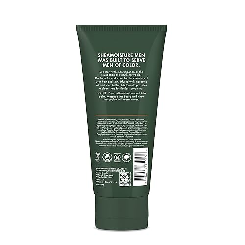 Vista 2 de SheaMoisture Lavado de barba para barbas completas - Aceite de maracuja y manteca de karité para limpiar y refrescar profundamente - 6 onzas