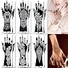 XMASIR Henna Tattoo Stencils Kit, 12 Sheets Temporary Stickers Hand Forearm Glitter Airbrush DIY Tattoo Template for Women and Girls Black