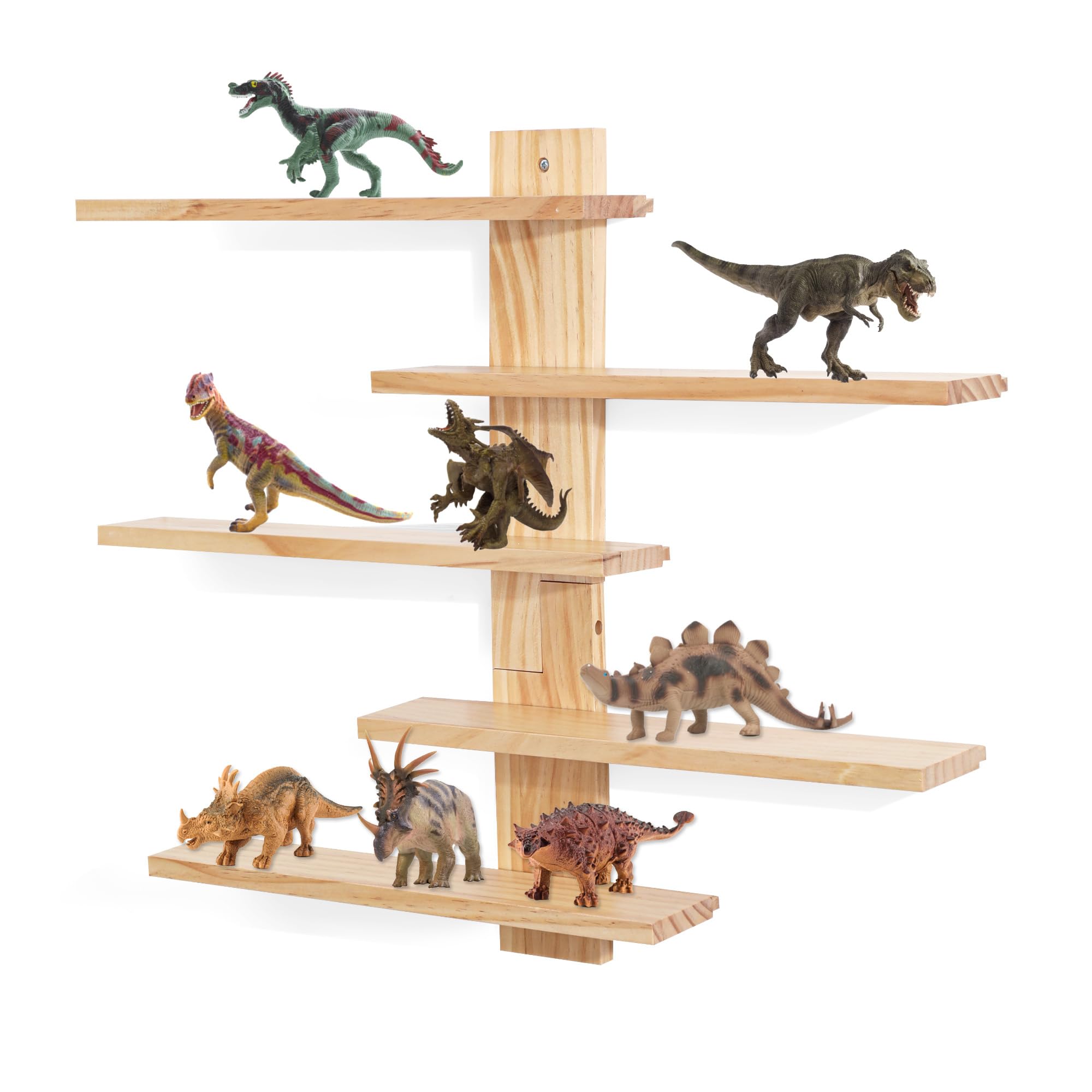 Scaffale sospeso per la parete, piccolo scaffale in legno per personaggi da collezione, bicchieri, mini decorazione, per giocattoli (colore legno)
