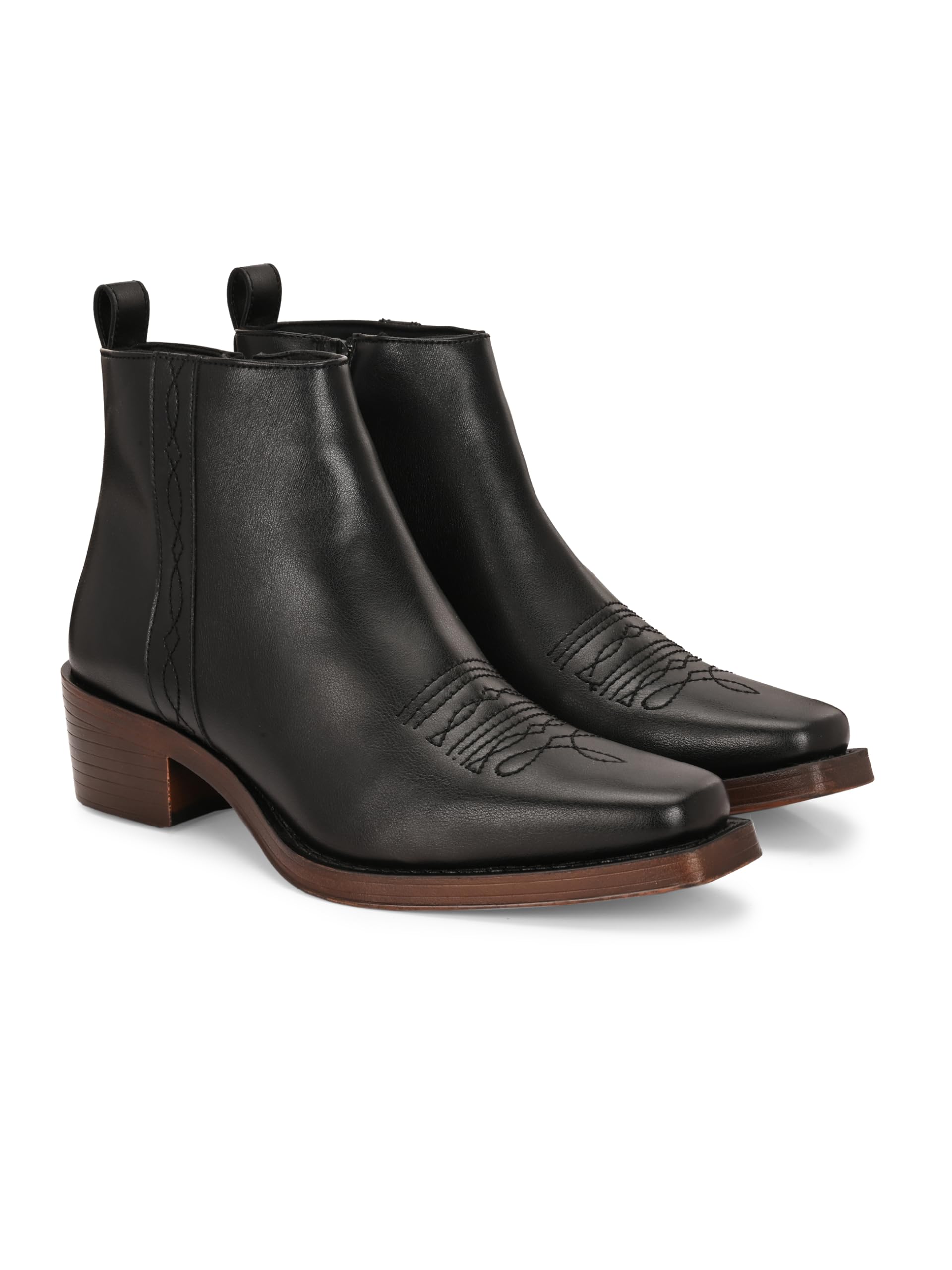 men’s petent vegan leather, cuban heeled, cowboy ankle boots 65431