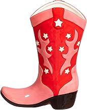 Sass & Belle Cowboy Boot Vase Red Western Inspired Funny Boot Decor for Dried or Fresh Flowers Bold Home Decor or Gift Idea