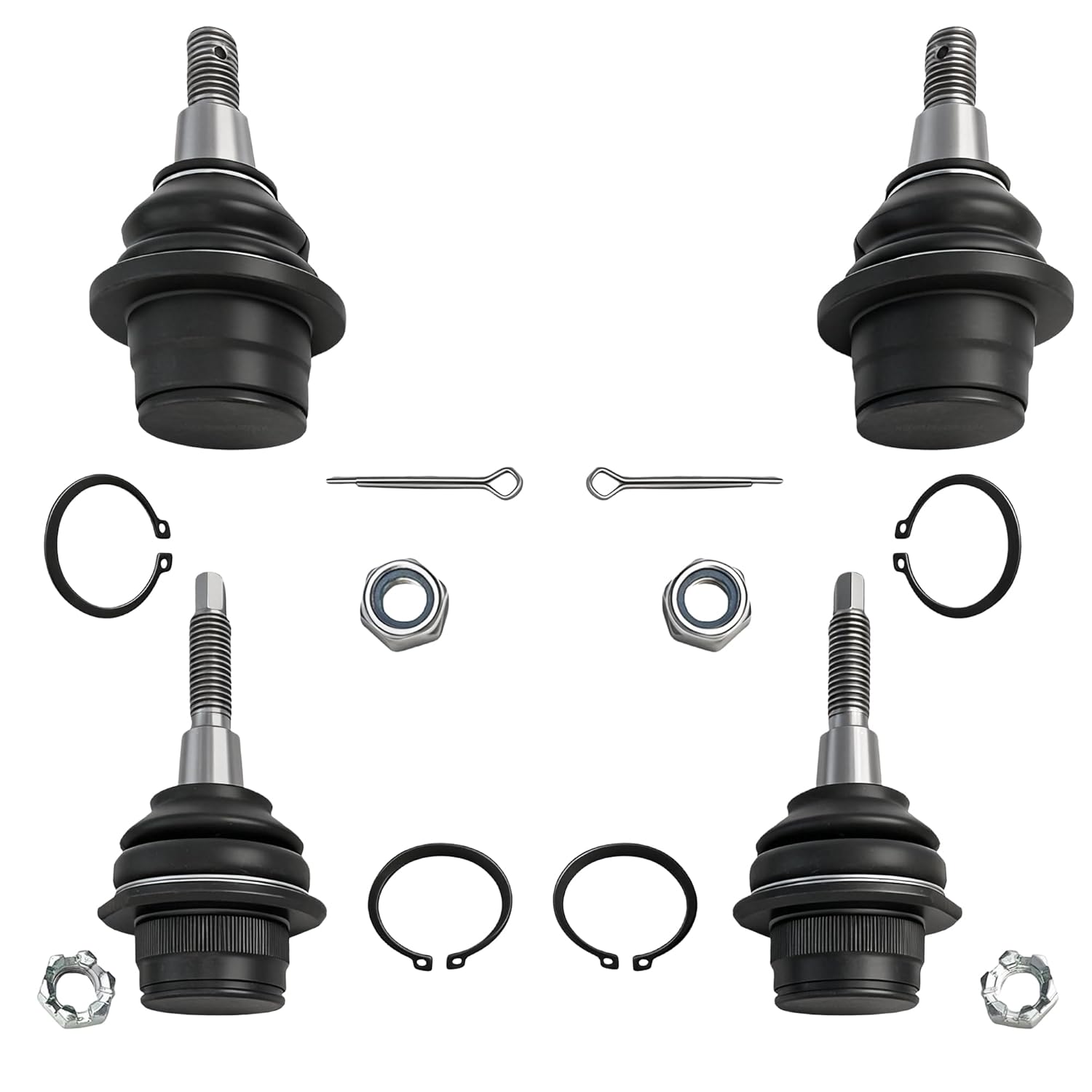 4pc Front Upper & Lower Ball Joint Kit Compatible with Ford F-150 2015-2020 (Excludes Raptor), Ford Expedition 2018-2023, Lincoln Navigator 2018-2023 - Replaces K500422, K500318