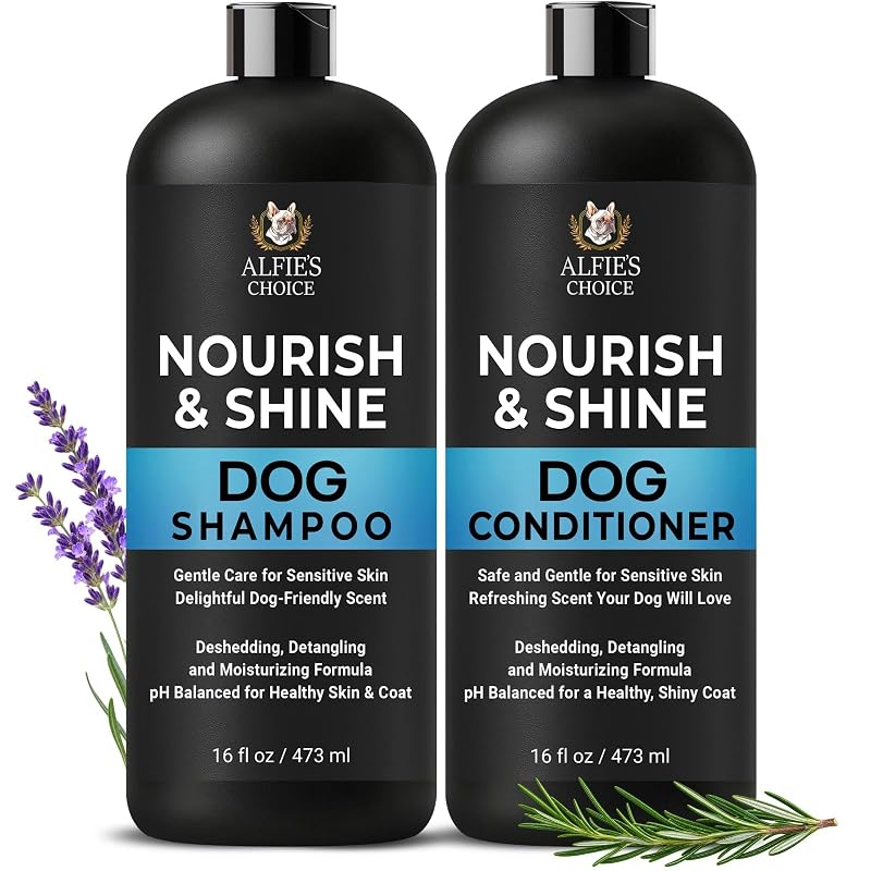Kit de Shampoo e Condicionador para Cães ALFIE'S CHOICE com Biotina, Alecrim e Lavanda, 960 mL