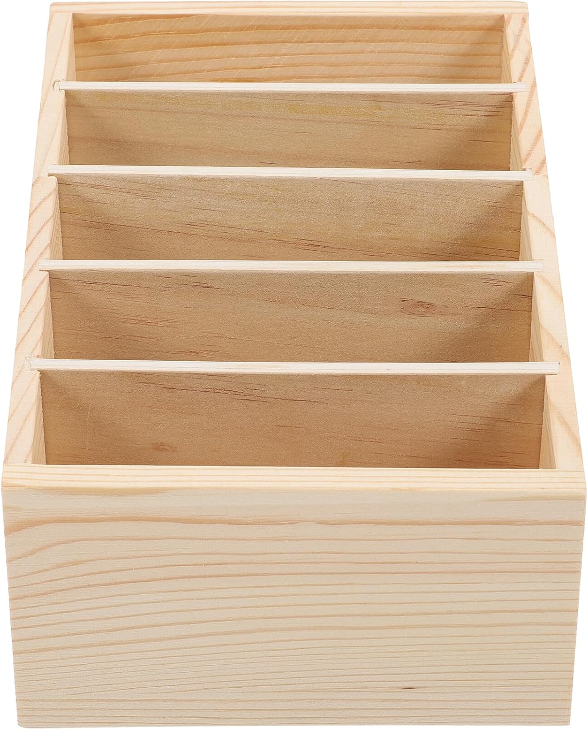 GALPADA Wooden Desktop Storage Box 5 Grids for Smartphone Organization