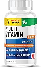 Wild Buck Nutrition Multivitamin Tablets for Men & Women – 30 Tablets | One Daily Multivitamin with Vitamin C, D3, Zinc, Biotin & Calcium | Immunity Booster, Energy, Hair & Skin Support | High Strength Daily Multivitamins - Made in India | Developed with 