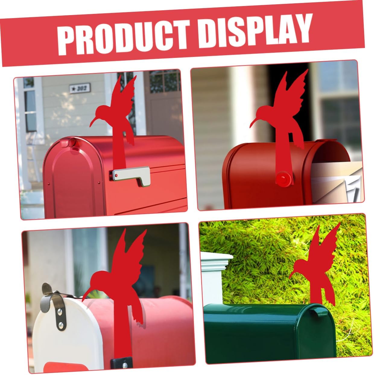 POPETPOP Red Acrylic Bird Mailbox Flag Replacement Decorative Sign image 4