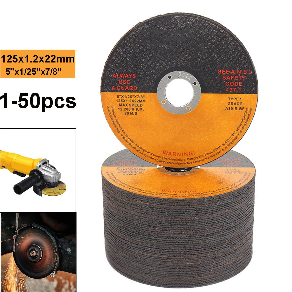 125mm Metalowa tarcza tnąca 5" Fiber Cutter Wzmocniona żywicą Tarcza tarczowa do szlifierek kątowych Narzędzia ścierne 1-50 szt., 30 szt., 125 mm