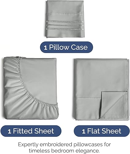 Vista 199 de Juego de sábanas de 4 piezas tamaño king, extrasuaves, transpirables y refrescantes con esquinas profundas, sábanas de fácil ajuste y sin arrugas