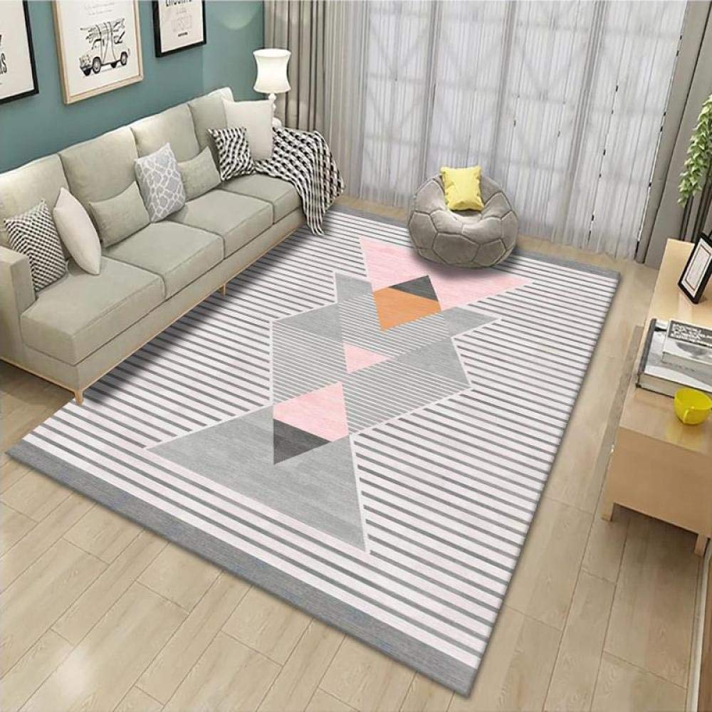 SYFANG Gray pink Indoor/Outdoor Floor Mat/Rug, Fluffy Living Room Carpets Suitable for Children, 160X230cm (63X90inch)