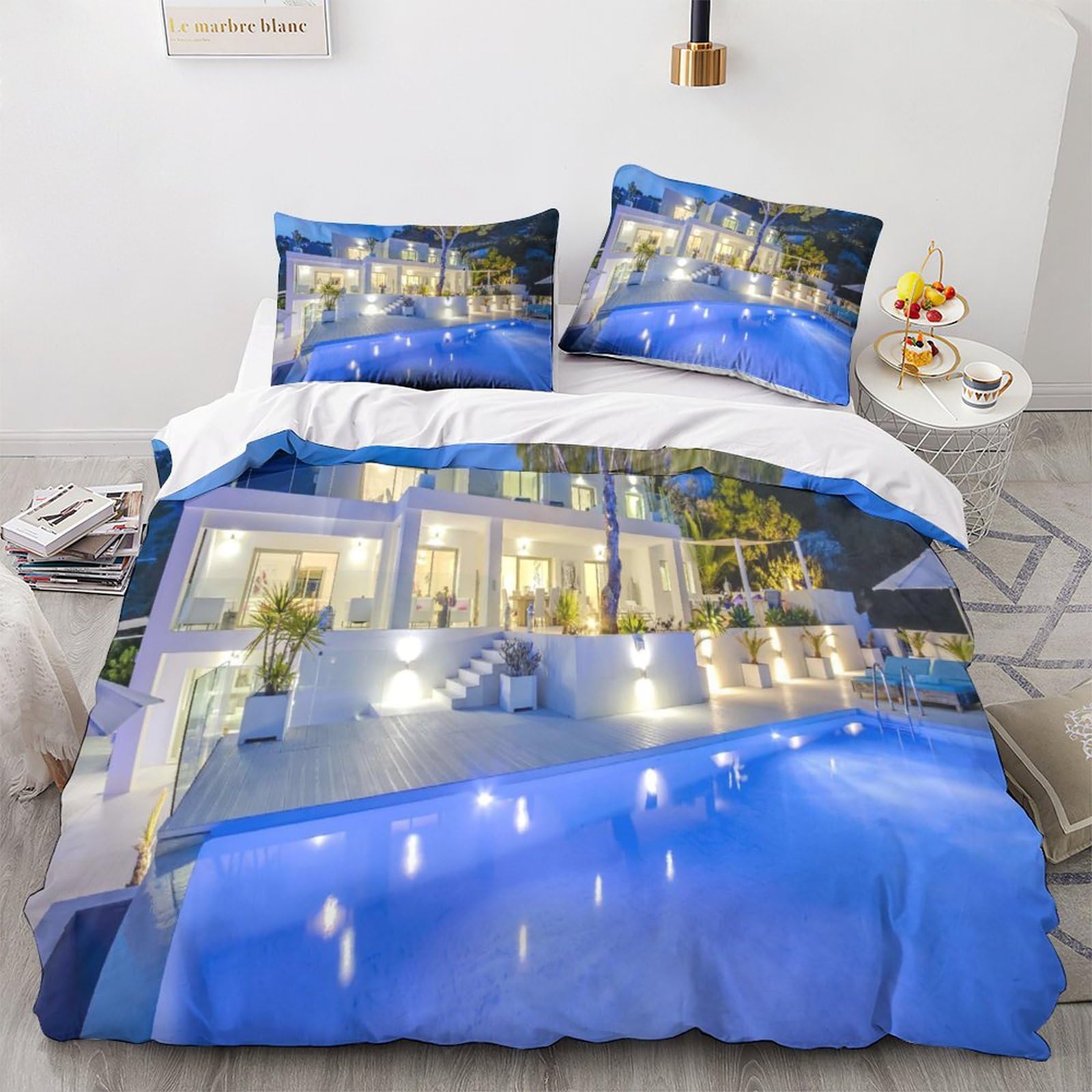 Housses de couettes villa 3D parure de lit microfibre pour des nuits de rêve