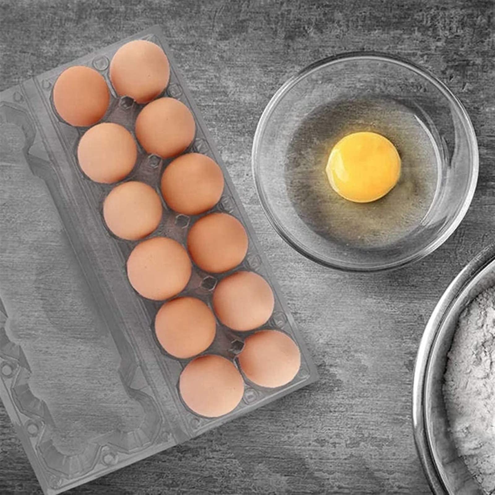 Compartimiento de Huevos para refrigerador Cartones de Huevos de plástico Soporte de Bandeja de Huevos de Pollo Transparente a Granel para pastos Familiares