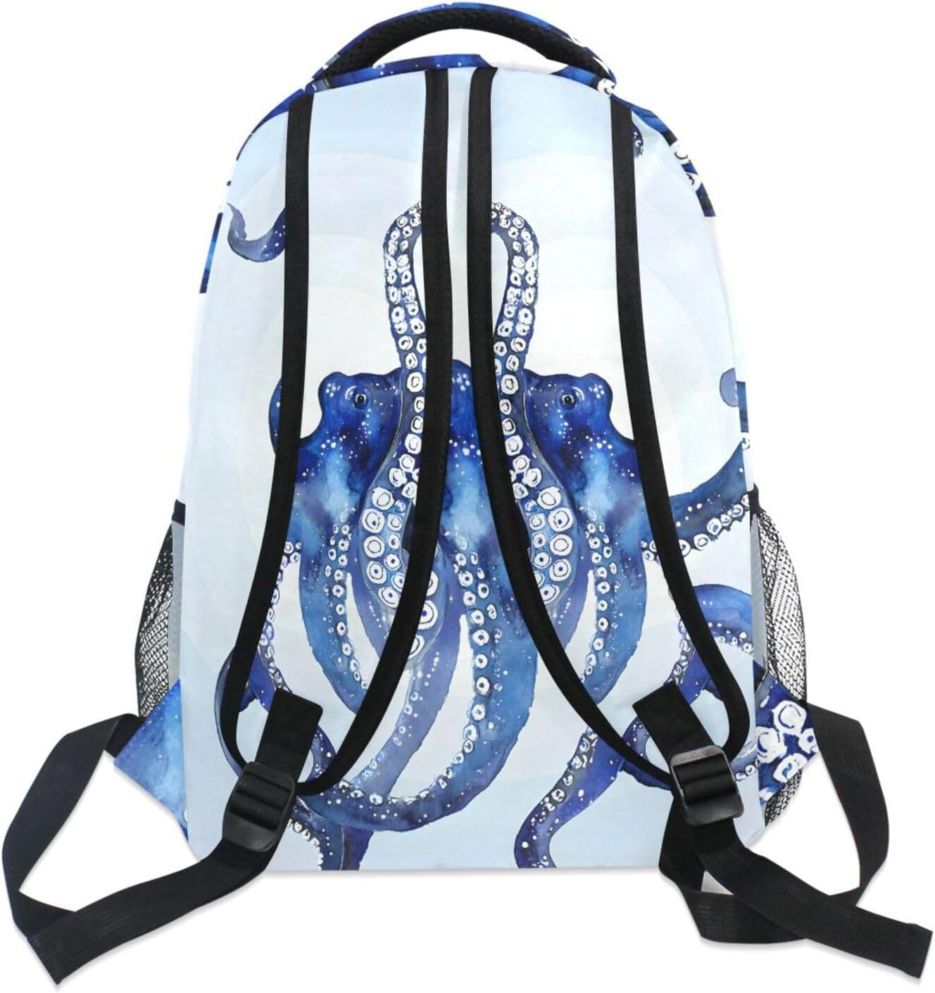 ALAZA Blue Marine Kraken Octopus Large Backpack for Kids Boys Girls Student Laptop iPad Tablet Travel School Bag w/Multiple Pockets for Men Women College