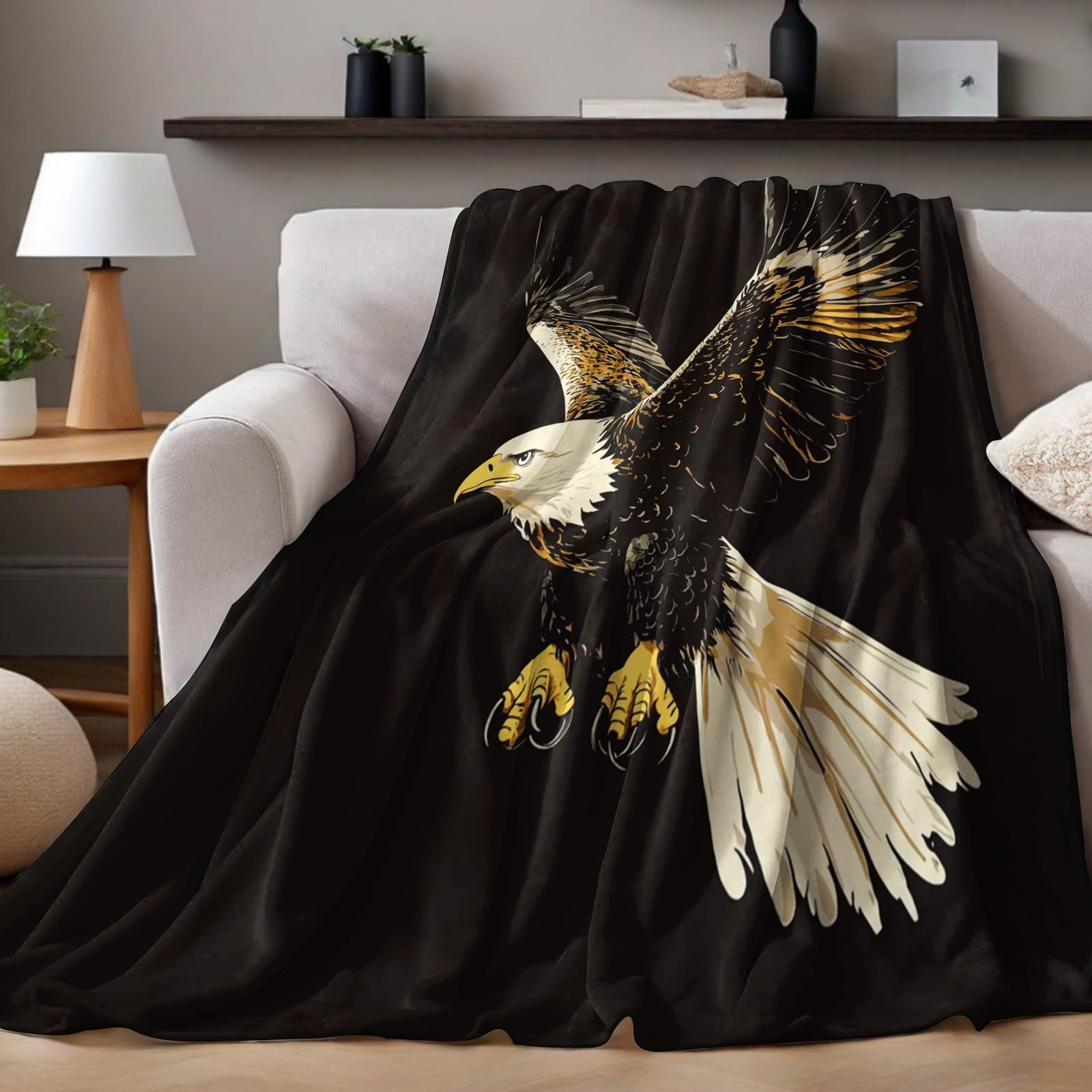Coperta Morbida Aquila dei cartoni animati 200 x 220 cm, Plaid Caldo in Flanella, Idea Regalo Compleanno per Famiglia e Adulti