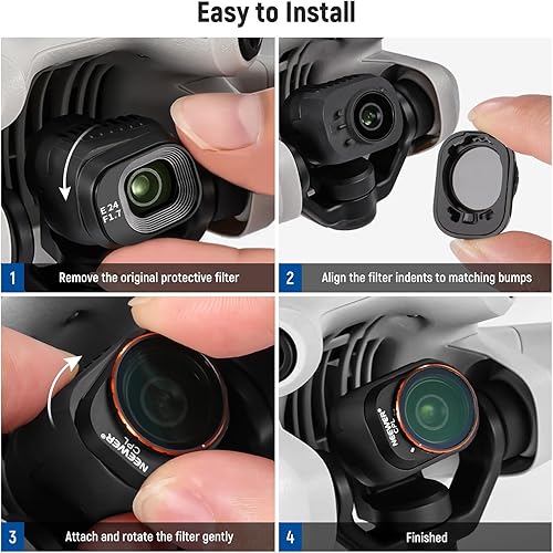 Miniatura 41 de NEEWER Juego de filtros ND/PL compatibles con DJI Mini 4 Pro, 6 unidades UV CPL ND8/PL ND16/PL ND32/PL ND64/PL Polarizador de densidad neutra