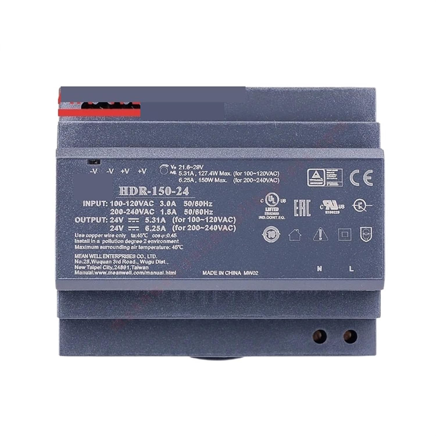 AC to DC SMPS 5V/12V/24V Power Supply HDR-15/30/60/100/100N/150 LED DC Switching Power Supply 1Pcs(5V,HDR-100N)
